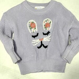 ABBY & EVIE EMBELLISHED BUNNY SWEATER